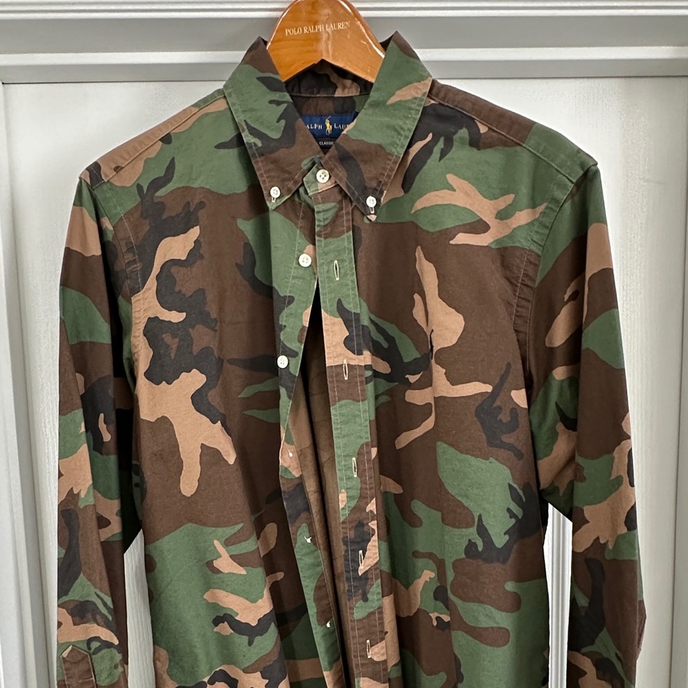Ralph Lauren Green and Brown Camouflage Shirt